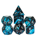 7pcs RPG Dice Set - Blue & Black Anodized Aluminium