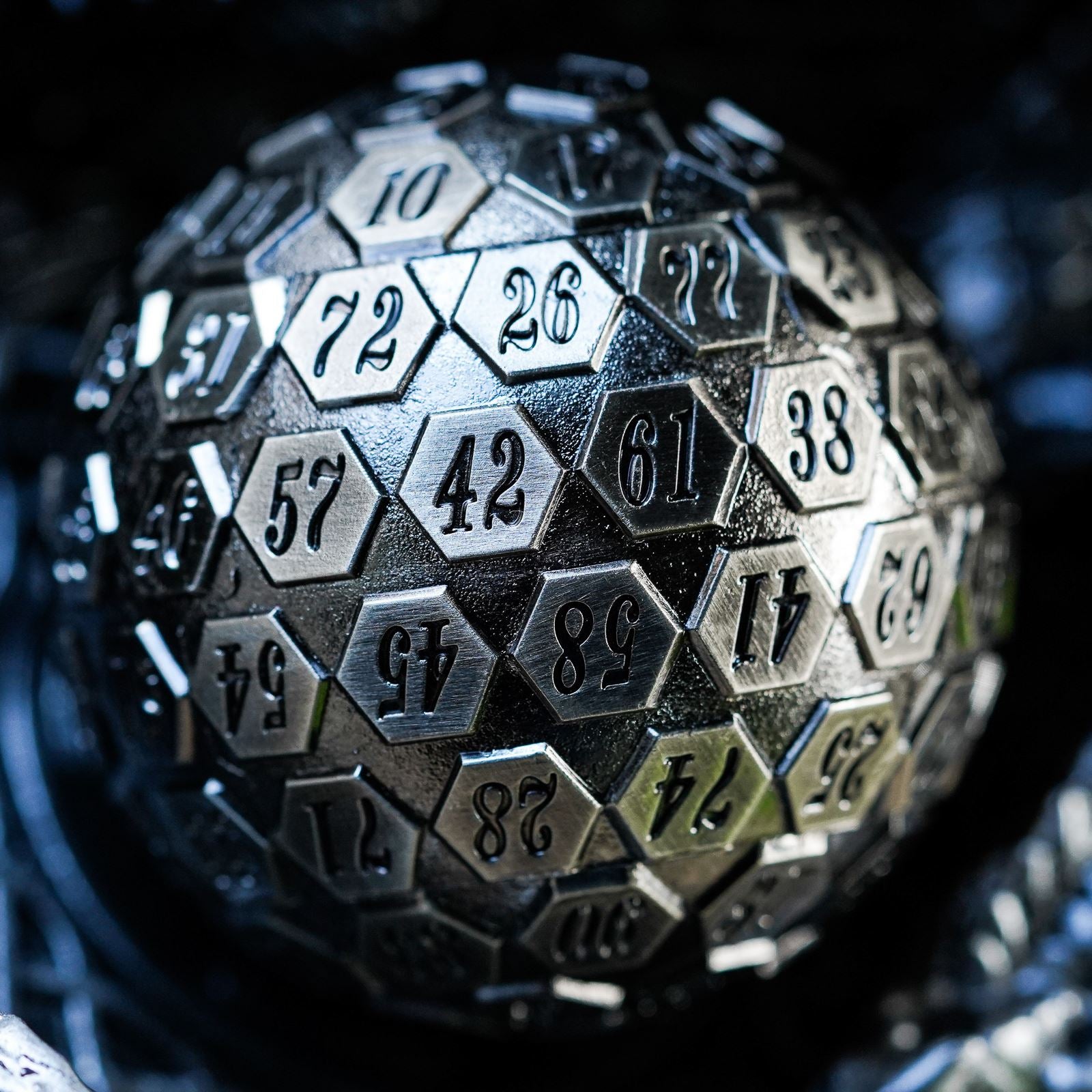 D100 RPG Dice - Silver Metal