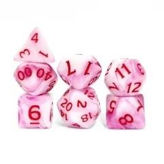 7pcs Dice Acrylic Blend Red Font Pink