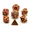 7pcs Dice Metal Druid Vine Gold Font Red