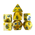 Blend of White & Yellow Acrylic - 7pcs RPG Full Dice Set