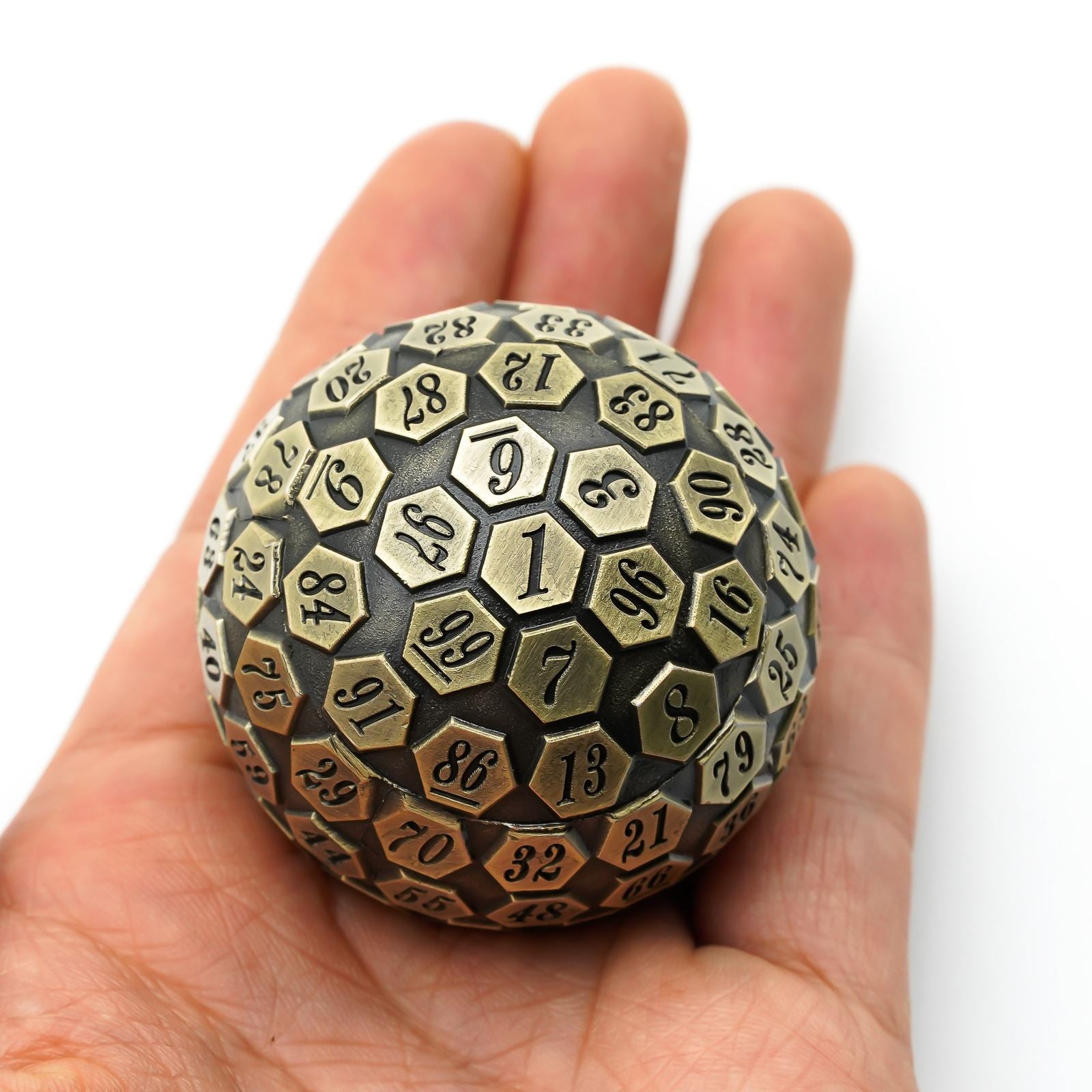D100 RPG Dice - Bronze Metal