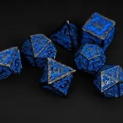 7pcs Dice Metal Druid Vine Nickel Font Blue