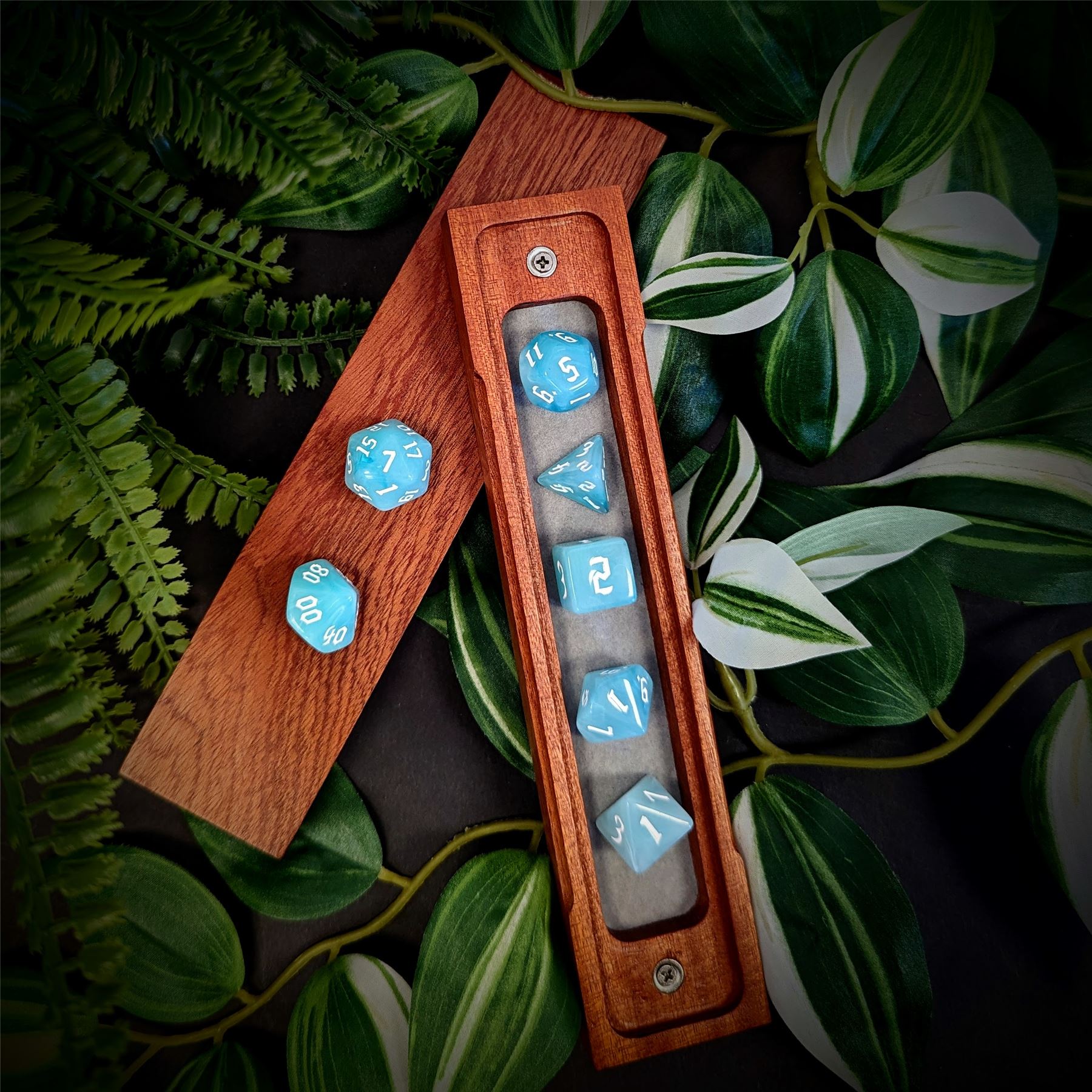 Light Blue Silk Acrylic - 7pcs RPG Full Dice Set