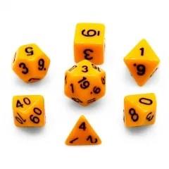 7pcs Dice Acrylic Blend Black Font Solid Yellow