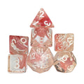 Pink Swirl in Clear Resin - 7pcs RPG Full Dice Set
