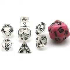 7pcs Dice Acrylic Mini Black Font Clear
