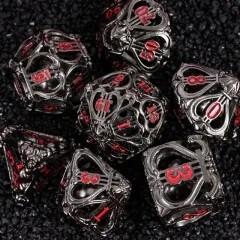 7pcs Dice Metal Hollow Lute Red Font Nickel