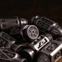 7pcs Dice Metal Bullet Worn Silver