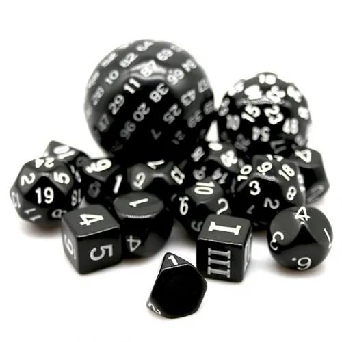 15pcs Dice Acrylic Sets White Font Black