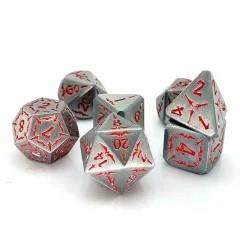 Red Sword in Nickel Silver Metal - 7pcs RPG Dice Set