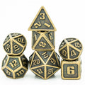 7pcs RPG Dice Set - Miniature Bronze Metal