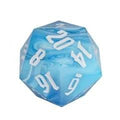 D20 Dice Acrylic 55mm White Font Clear Light Blue