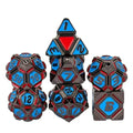 7pcs Dice Metal Alien Ship Blue Red Nickel