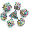 7pcs Dice Metal Hollow Octopus Red Font Rainbow