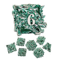 7pcs Dice Metal Hollow Dragons Head Nickel Font Green
