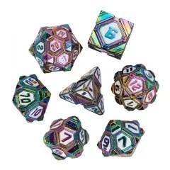 7pcs Dice Metal Alien Ship White Rainbow