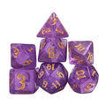 Glitter in Purple Acrylic - 7pcs RPG Full Dice Set