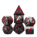 Black Swirl in Clear Resin - 7pcs RPG Full Dice Set