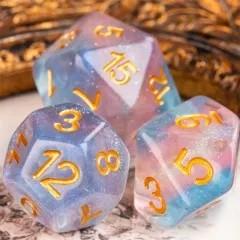 7pcs Dice Resin Layer Gold Font Transgender White Pink Blue