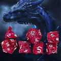 7pcs Dice Metal Dragon Head Red
