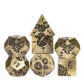 Lotus Flower in Bronze Metal - 7pcs RPG Dice Set