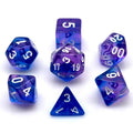 7pcs Dice Acrylic Clear White Font Purple Blue
