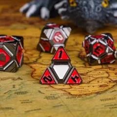 7pcs Dice Metal Alien Ship White Red Nickel
