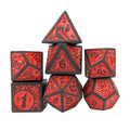 Red Vines on Black Acrylic - 7pcs RPG Full Dice Set