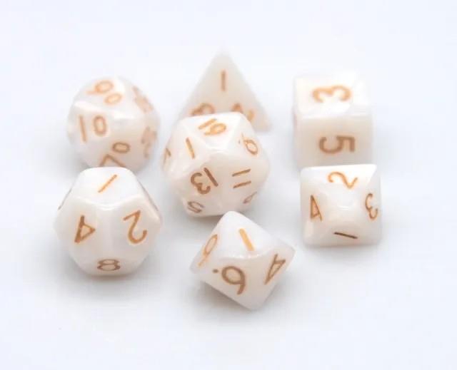 Silk White Acrylic - 7pcs RPG Mini Dice Set