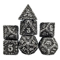 7pcs Dice Metal Druid Vine Wash Silver