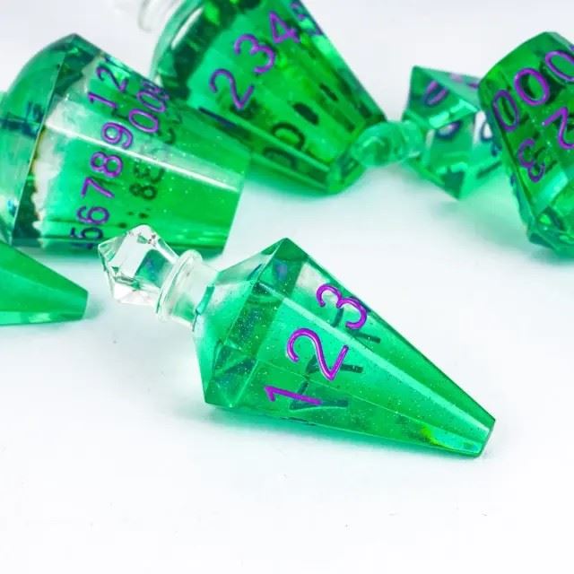 Green Potion Resin -  7pcs RPG Dice Set
