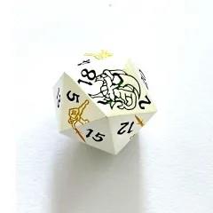 Green & Yellow in Silver Metal - 7pcs RPG Dice Set