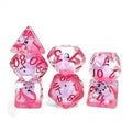 7pcs Dice Resin Filled Pink Font Teddy Bear Clear