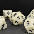 7pcs Dice Acrylic Blend Black Font Solid Ivory White