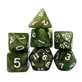 Glitter in Green Acrylic - 7pcs RPG Full Dice Set