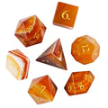 Orange Agate Gemstone - 7pcs RPG Dice Set