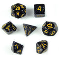 Glitter in Black Acrylic - 7pcs RPG Mini Dice Set