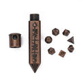 Worn Wash and Copper Dwarven Totem with Mini Dice - Pendant