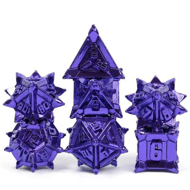 7pcs Dice Metal Pinwheel Purple