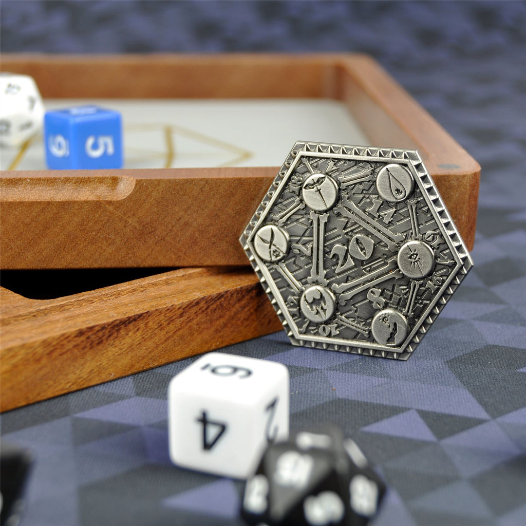 D2 RPG Coin - Shadow Washed Silver Metal