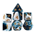 Blend of White & Blue Acrylic - 7pcs RPG Full Dice Set