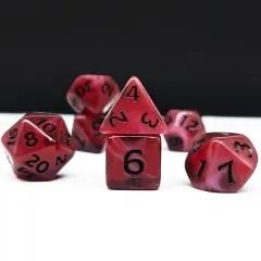 7pcs Dice Acrylic Blend Black Font Red