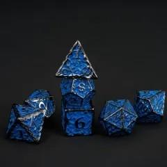 7pcs Dice Metal Druid Vine Nickel Font Blue