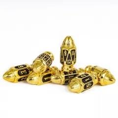 7pcs Dice Metal Bullet Gold Black