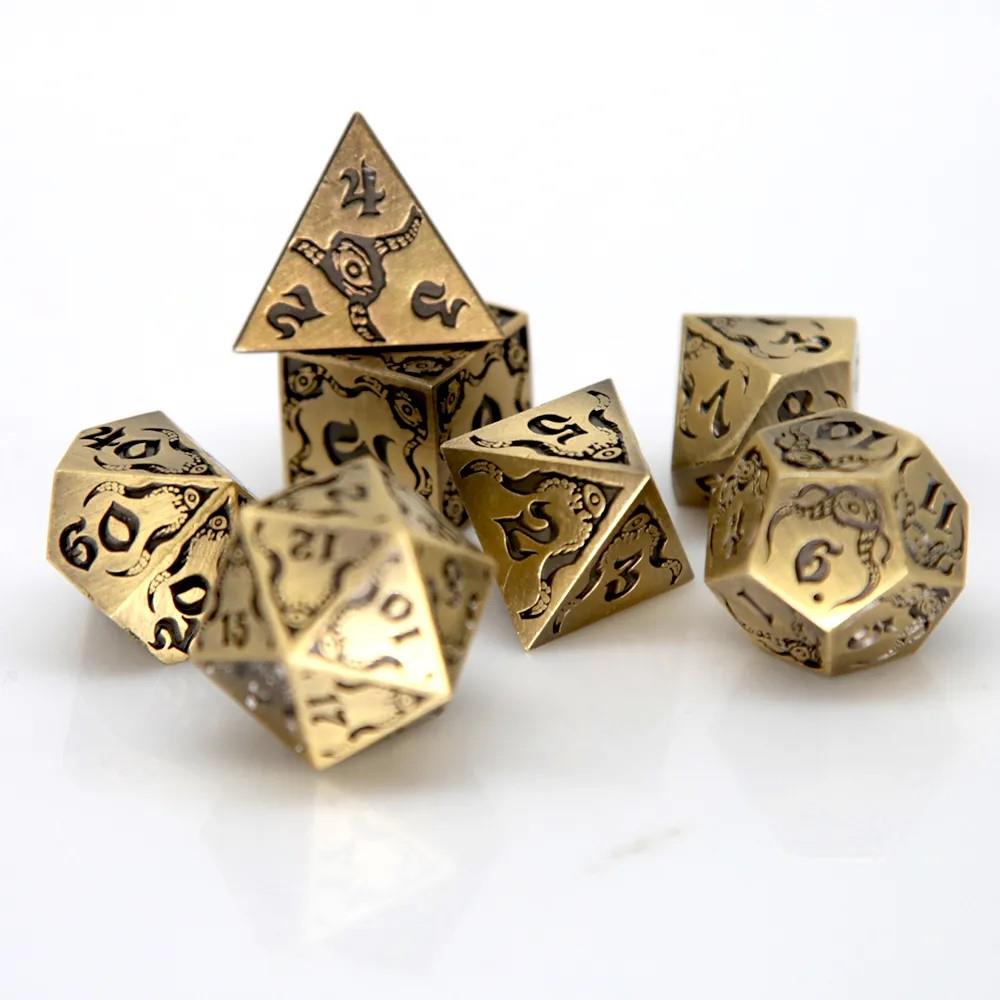 Tentacles in Bronze Metal - 7pcs RPG Dice Set