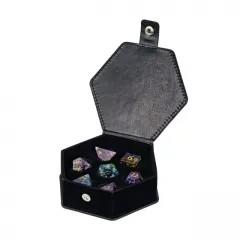 7pcs Dice Gem Glass Gold Font Cracked Blue Purple (UD)