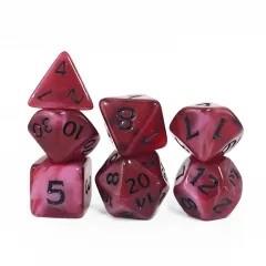 7pcs Dice Acrylic Blend Black Font Red