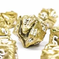 7pcs Dice Metal Dragon Head Gold