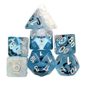 Penguin in Clear & Blue Resin - 7pcs RPG Full Dice Set